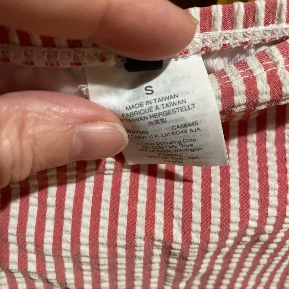 J Crew Seersucker High Waisted Two Piece Bikini with Ruffle Top - Picture 8 of 10